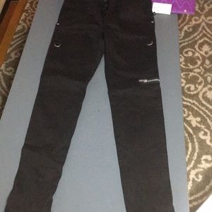 Black zippered jeans